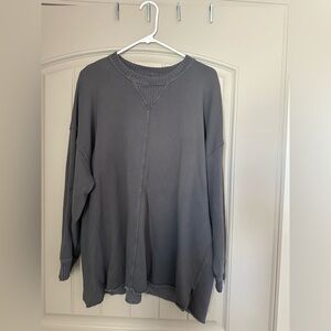 Aerie Gray Crewneck Sweater Classic Knit